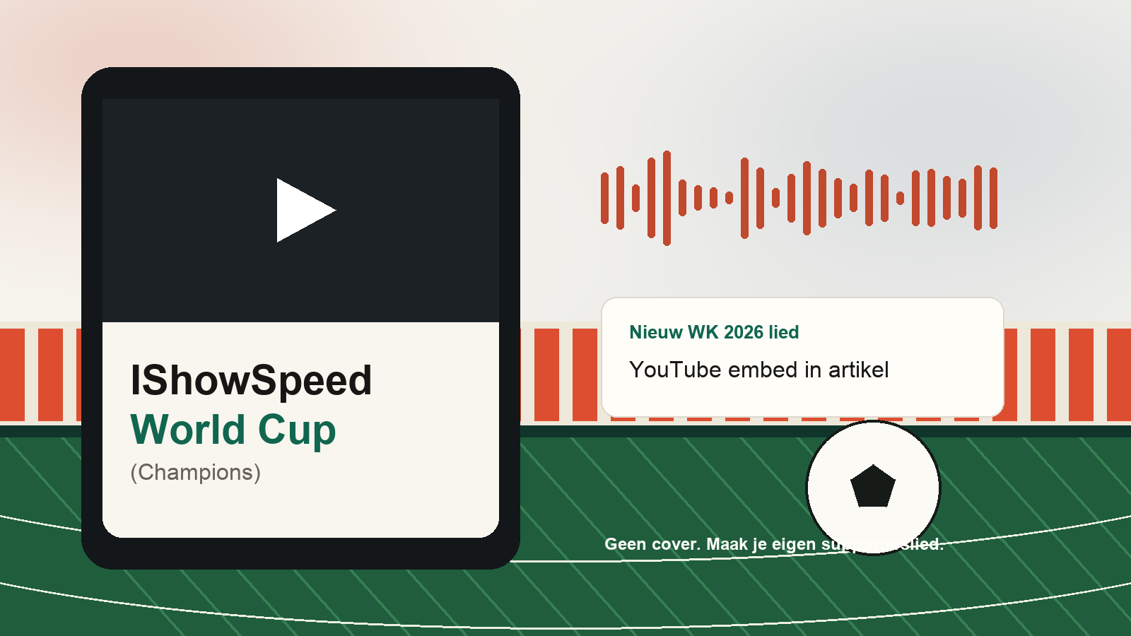 YouTube-video over IShowSpeed World Cup Champions op telefoon in voetbalstadion