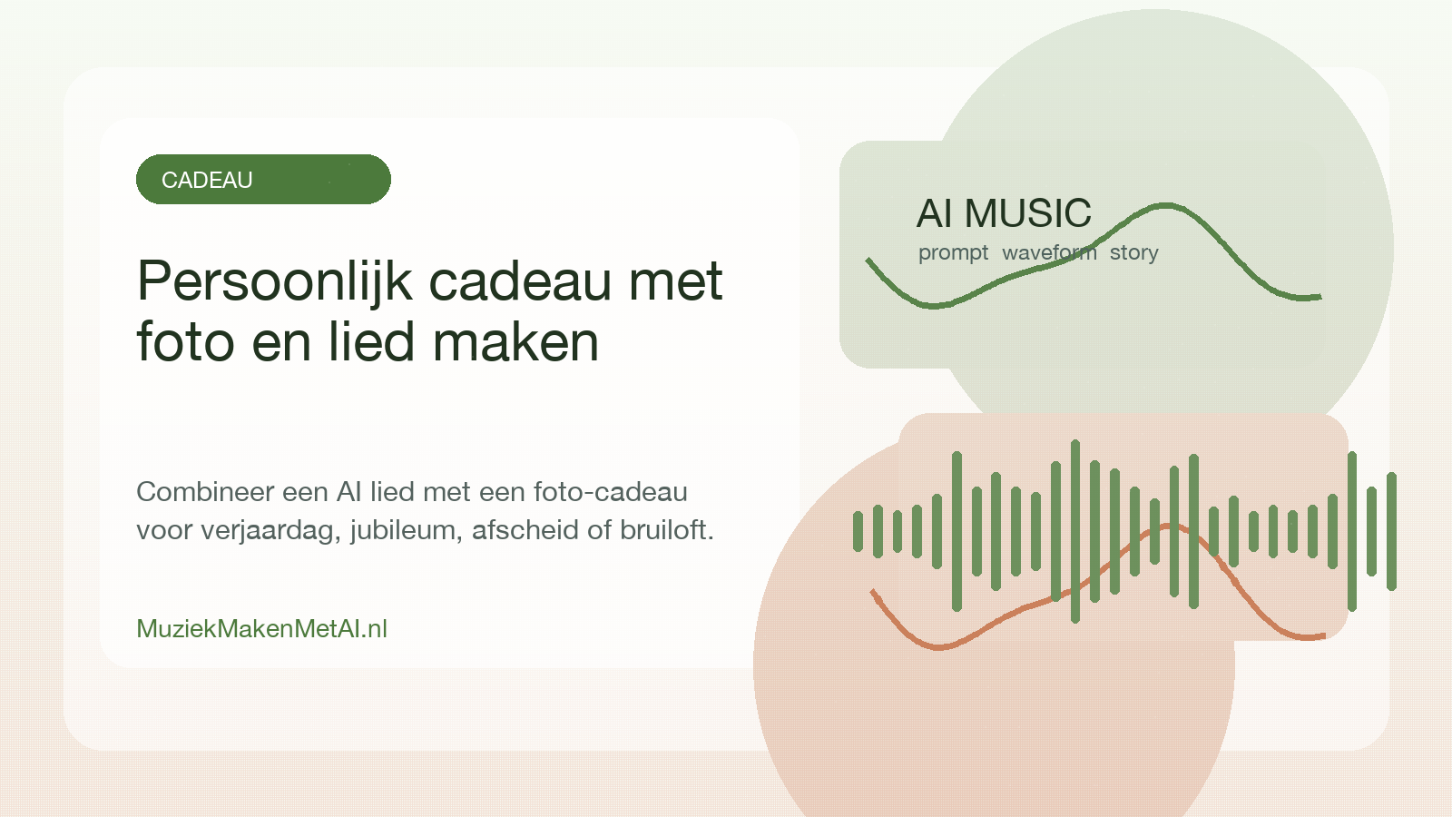Persoonlijk cadeau met foto, koptelefoon en AI lied op telefoon