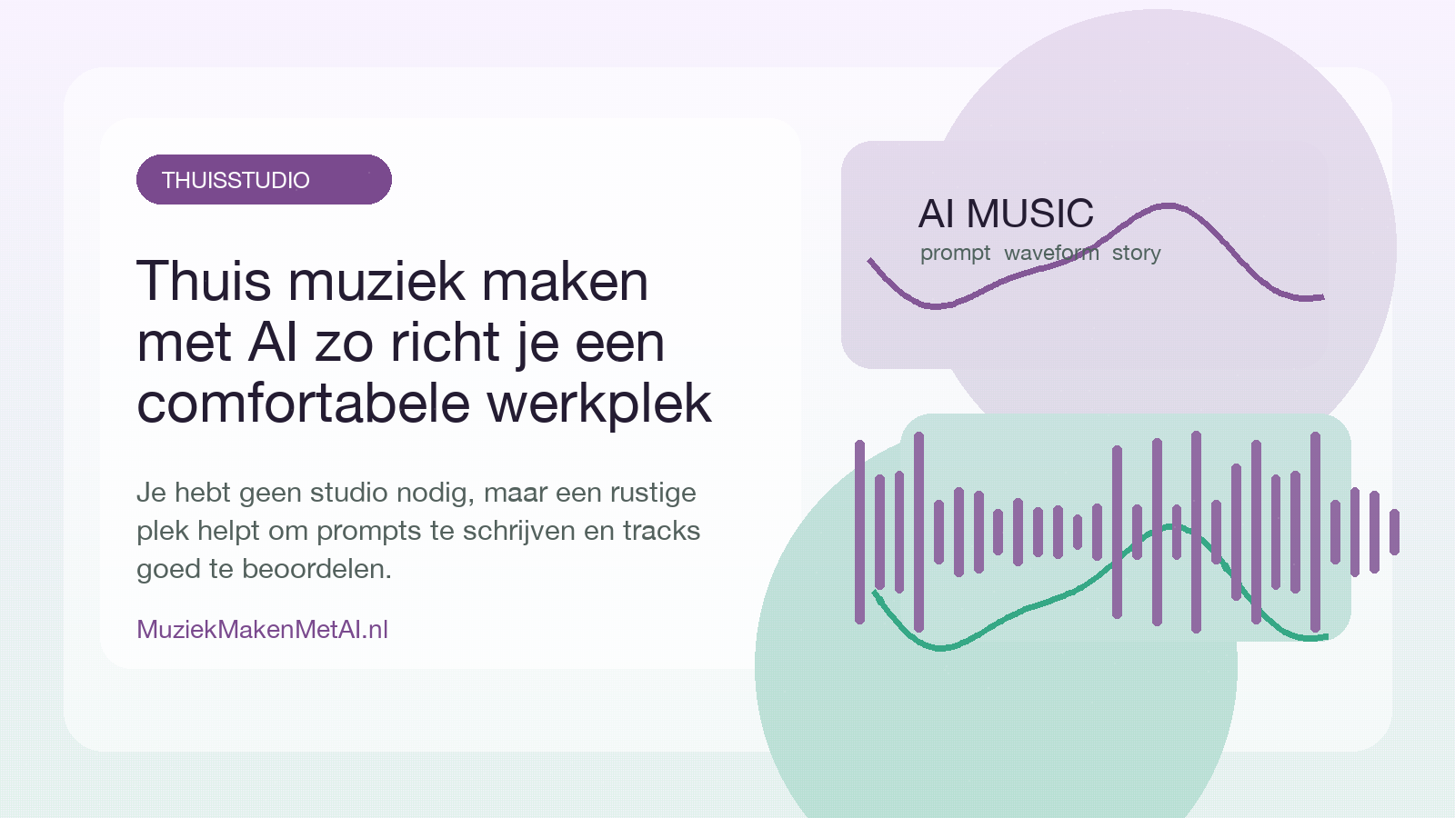 Thuisstudio met laptop, hoofdtelefoon, midi-keyboard en luchtkwaliteitsmeter